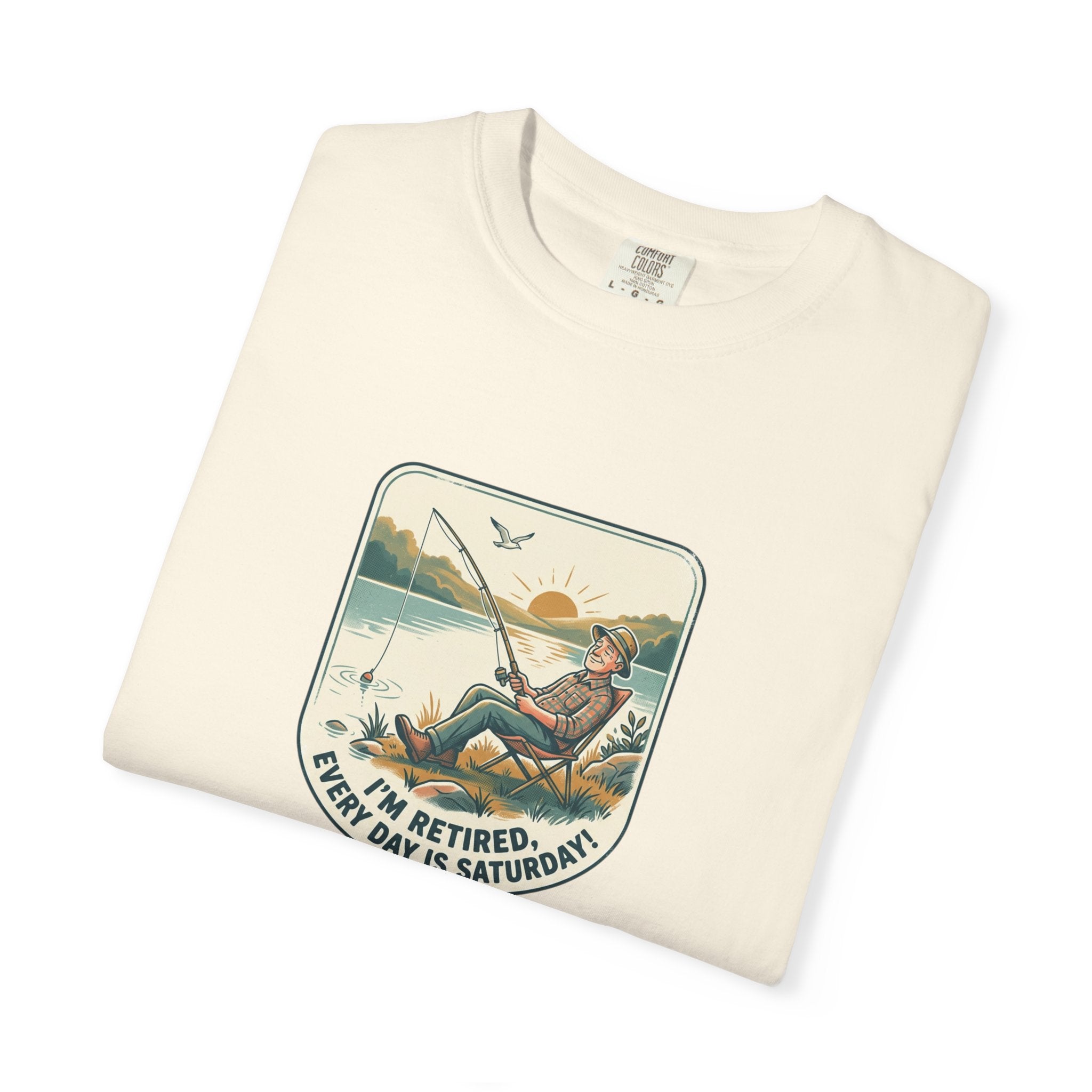 Retired Fisherman T-Shirt — 'Retirement: Every Day Is Saturday' Vintage Fishing Tee
