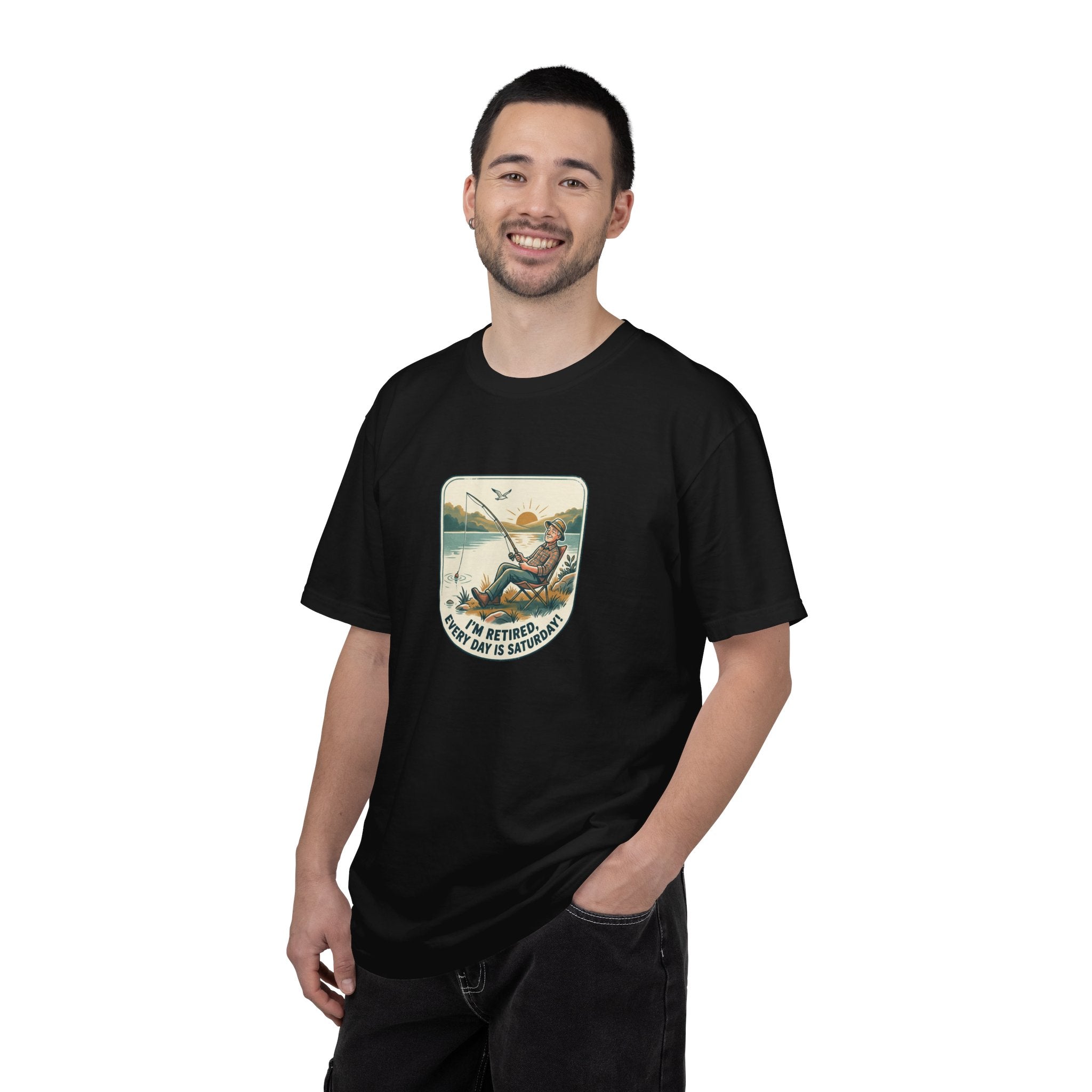 Retired Fisherman T-Shirt — 'Retirement: Every Day Is Saturday' Vintage Fishing Tee