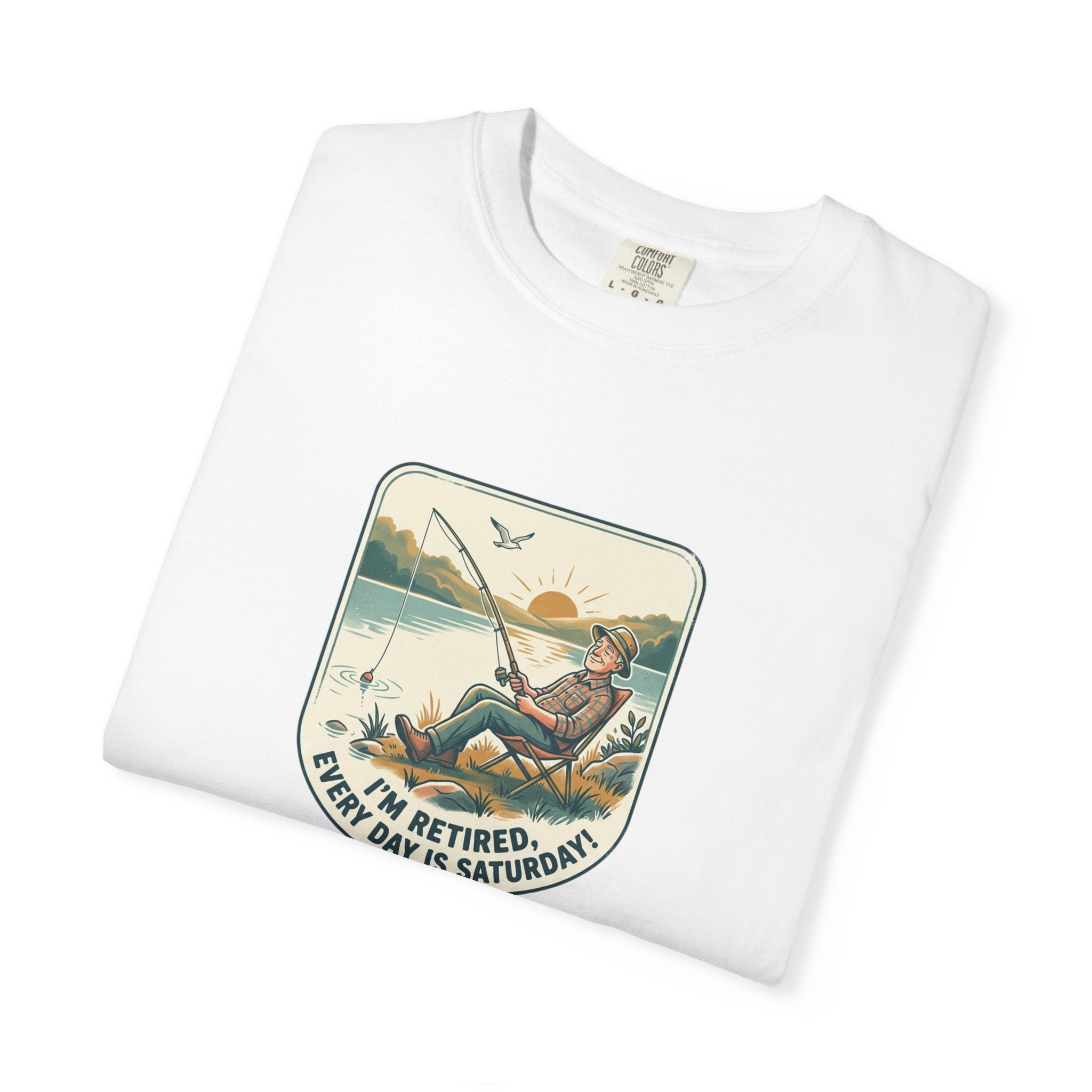 Retired Fisherman T-Shirt — 'Retirement: Every Day Is Saturday' Vintage Fishing Tee
