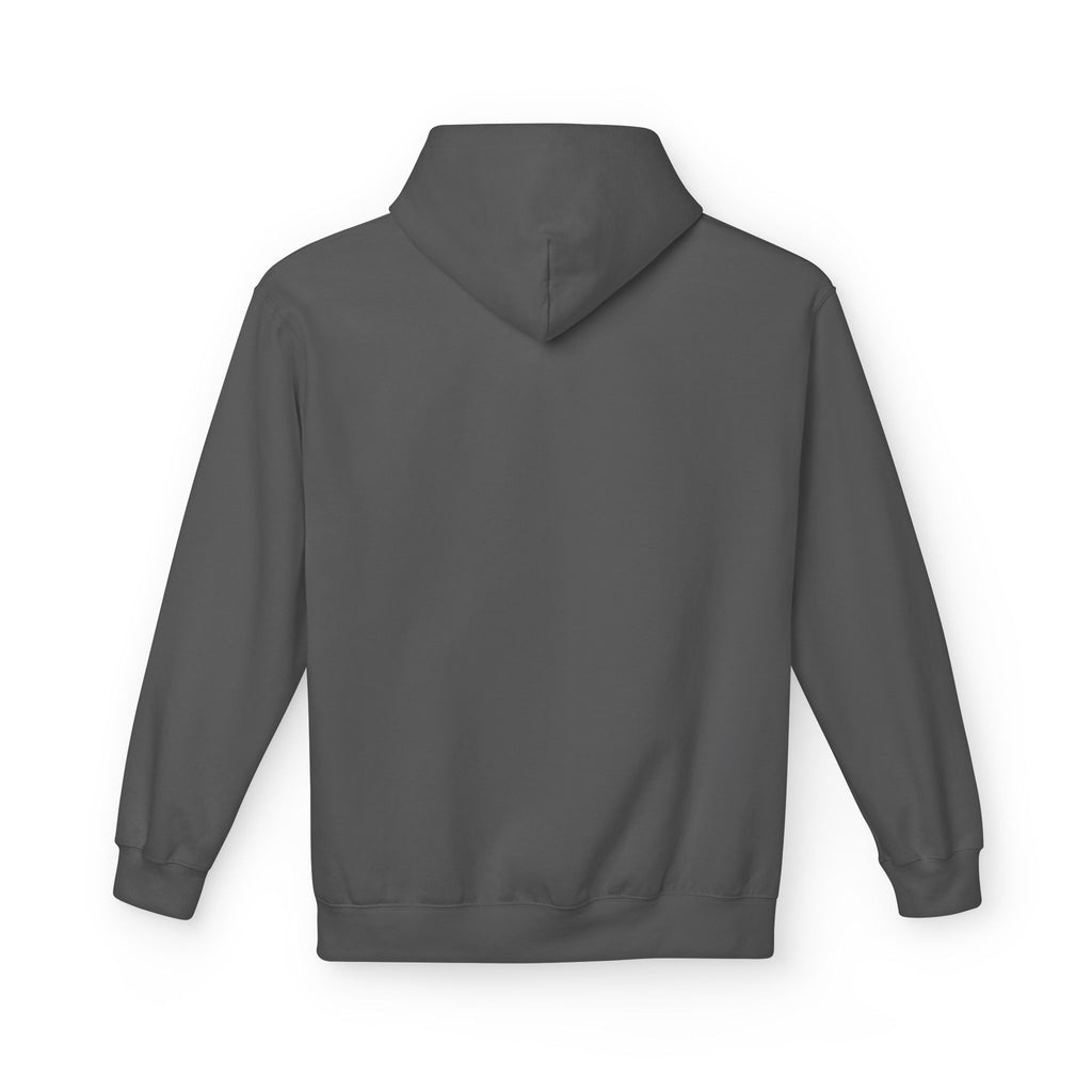 Unisex pullover hoodie with We Are Here emblem in front