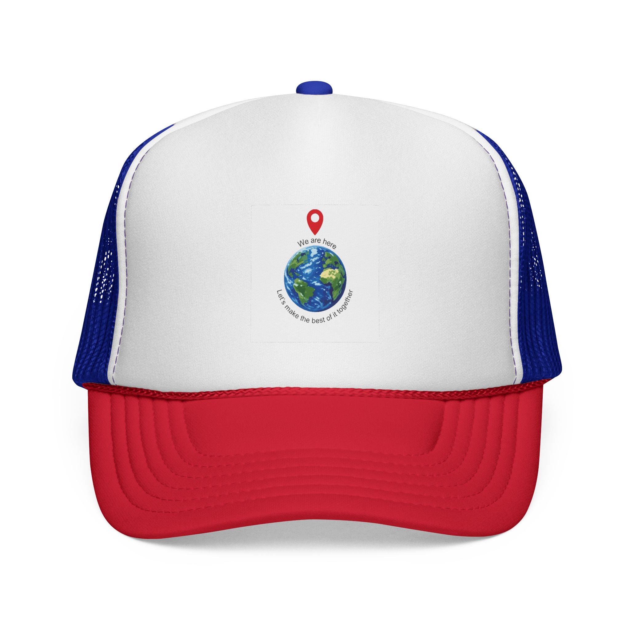 Earth Love Trucker Hat — "We Are Here" Globe Graphic Cap