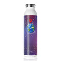 Slim Water Bottle — "We Are Here" Earth Space Design Stainless Steel Bottle