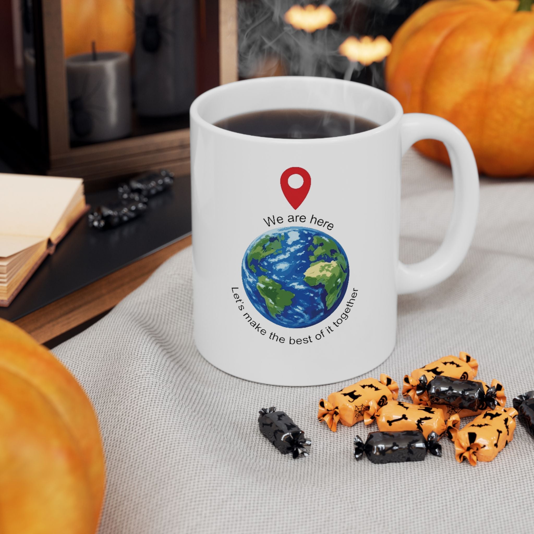 Spread the word - We are here Let's make the best of it together Ceramic Mug — Nature Healing Coffee Cup (11oz/15oz)