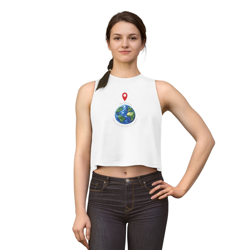 Women's Crop Top with we are here image