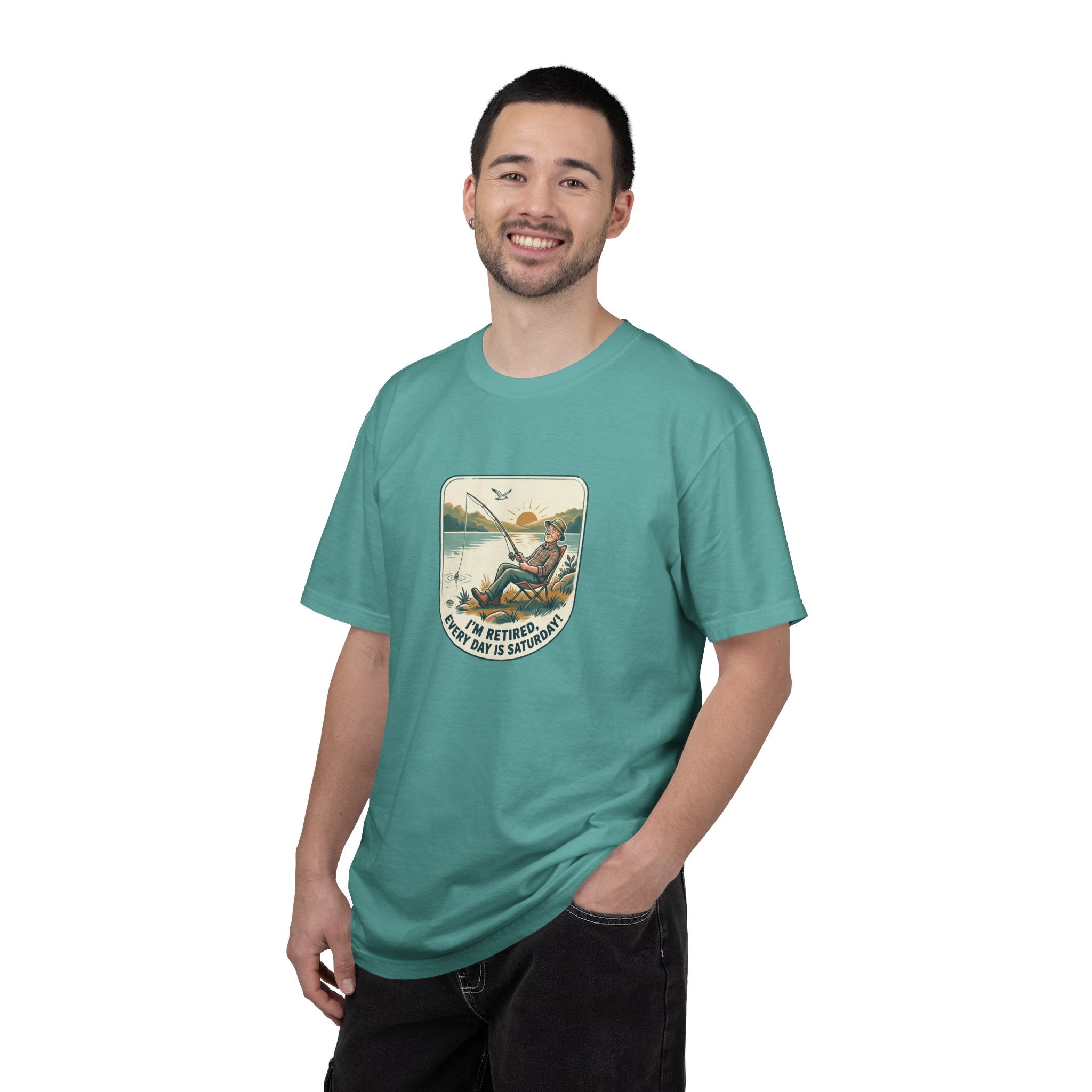 Retired Fisherman T-Shirt — 'Retirement: Every Day Is Saturday' Vintage Fishing Tee