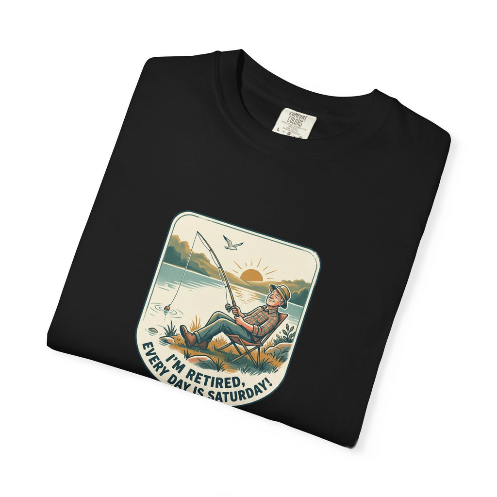 Retired Fisherman T-Shirt — 'Retirement: Every Day Is Saturday' Vintage Fishing Tee