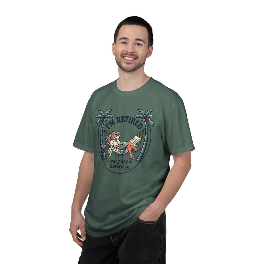 Retired Hammock T-Shirt — "I'm Retired, Every Day Is Saturday!"