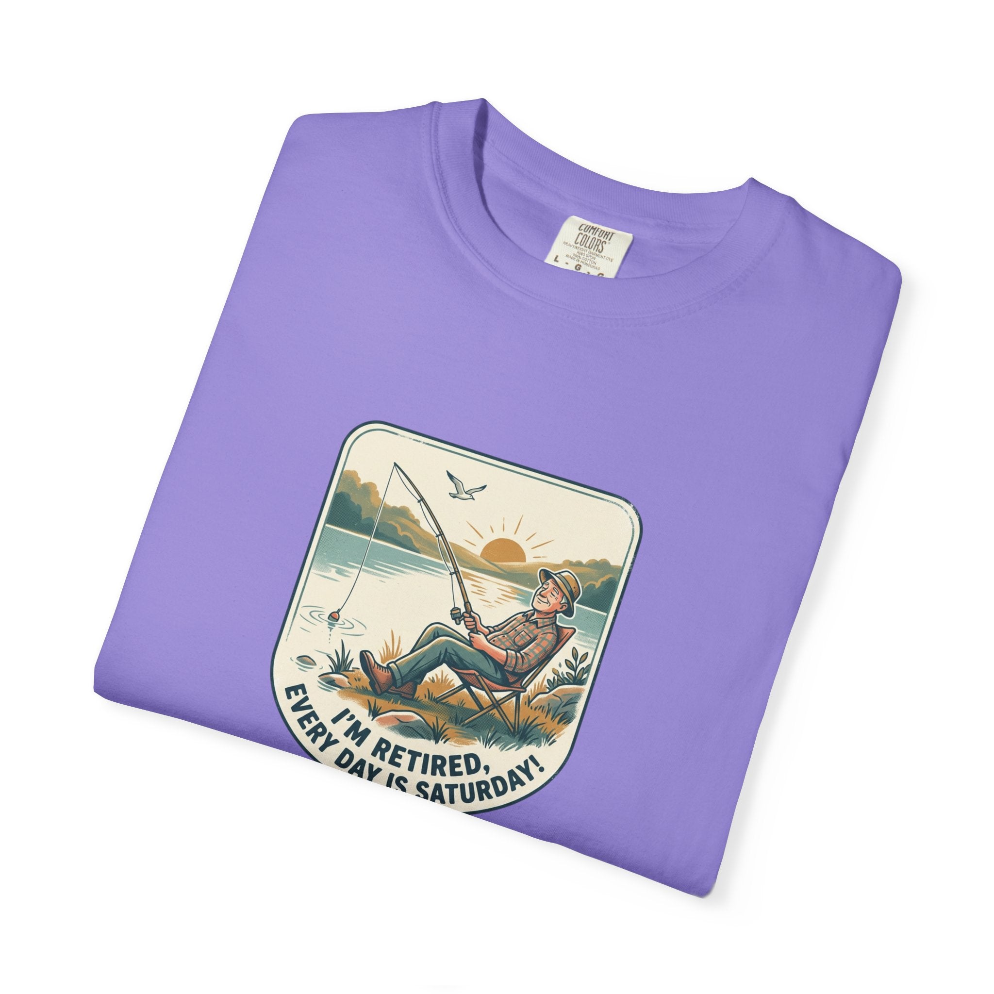 Retired Fisherman T-Shirt — 'Retirement: Every Day Is Saturday' Vintage Fishing Tee