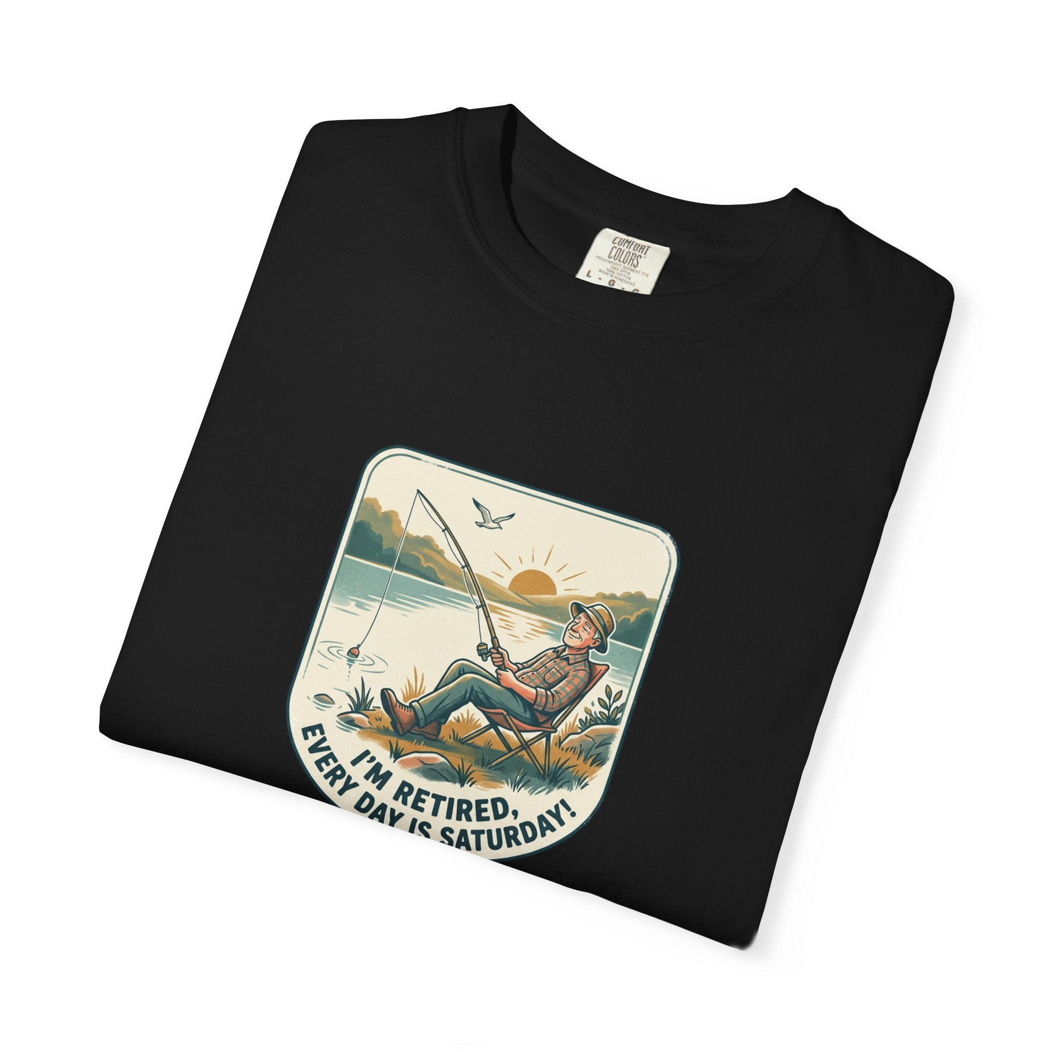 Retired Fisherman T-Shirt — 'Retirement: Every Day Is Saturday' Vintage Fishing Tee
