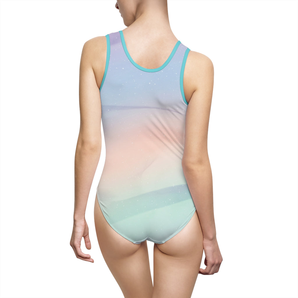 Pastel Ombre One-Piece Swimsuit — Soft Sunset Gradient Tank Swimsuit