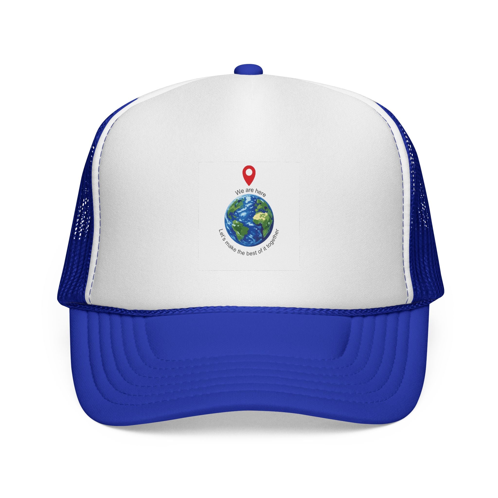 Earth Love Trucker Hat — "We Are Here" Globe Graphic Cap