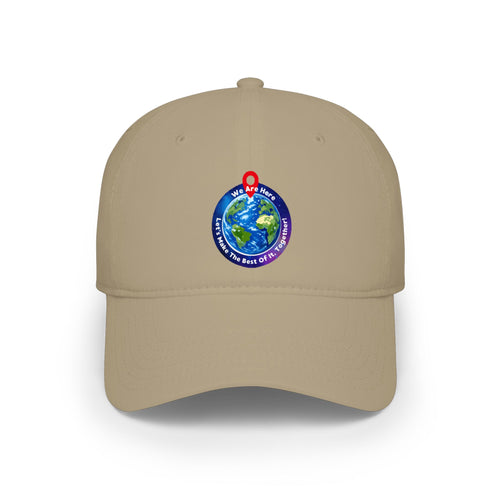 Baseball Cap — Earth Map Pin Design "Wherever You Go"