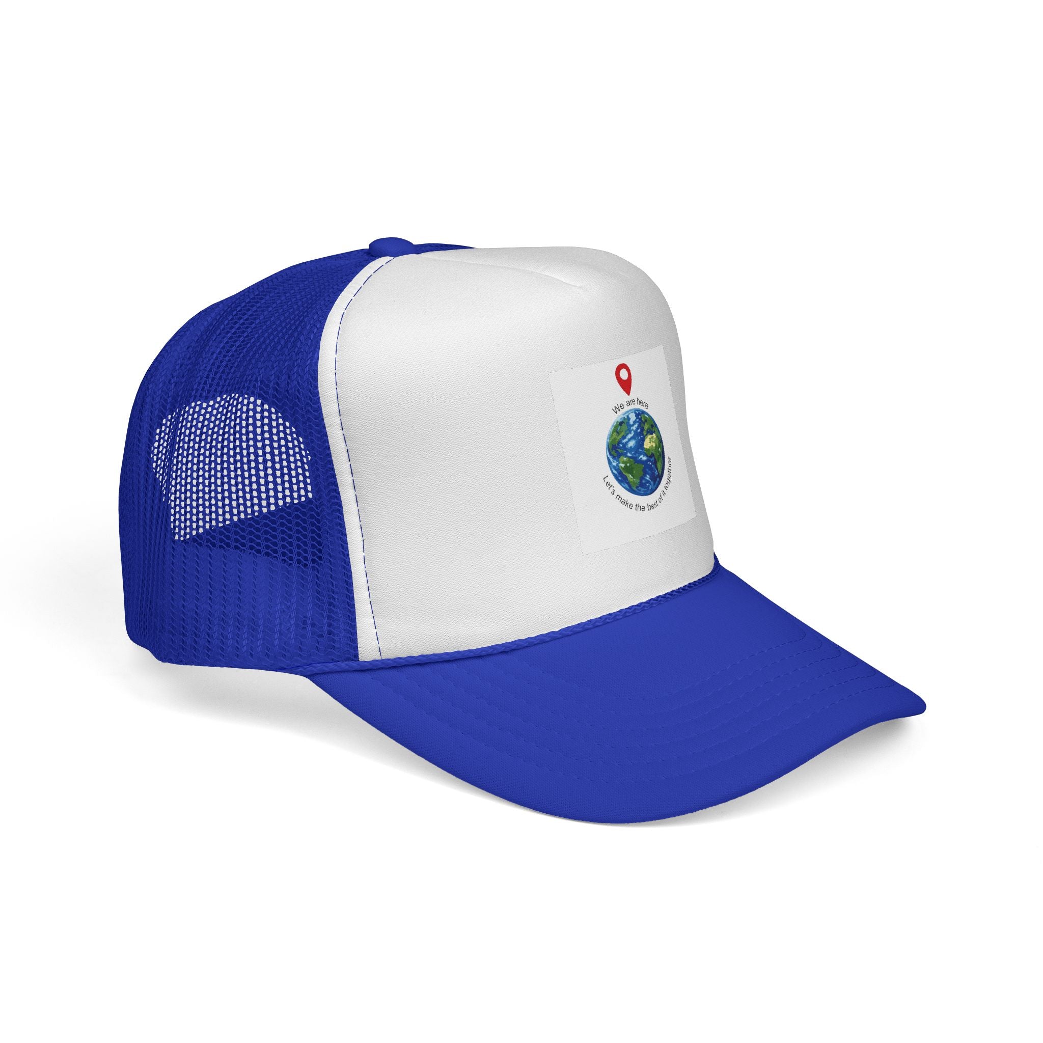 Earth Love Trucker Hat — "We Are Here" Globe Graphic Cap
