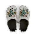 Kids' Dino Garden Foam Clogs – Cute Blue Triceratops All-Over Print