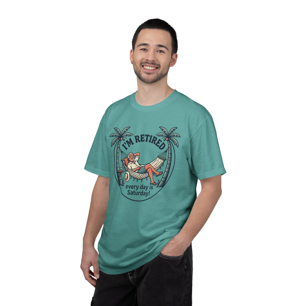 Retired Hammock T-Shirt — "I'm Retired, Every Day Is Saturday!"