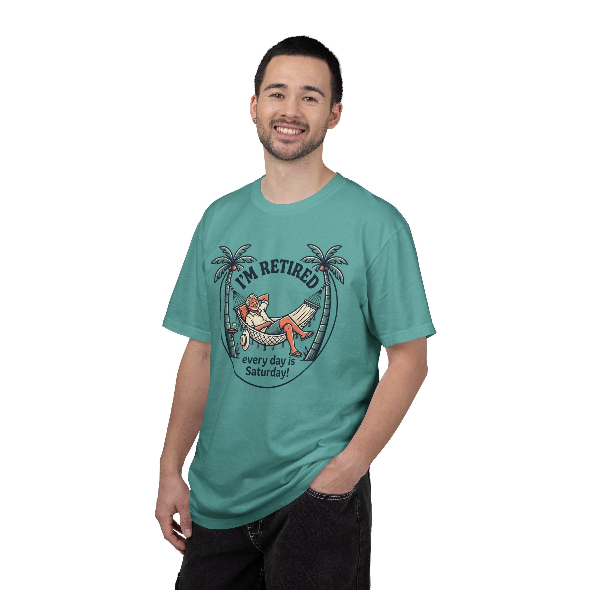 Retired Hammock T-Shirt — "I'm Retired, Every Day Is Saturday!"