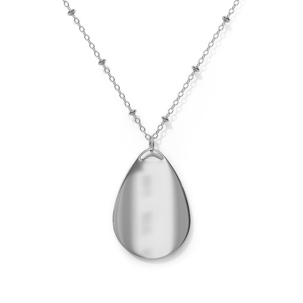Iridescent Oval Pendant Necklace — Sterling Teardrop Locket